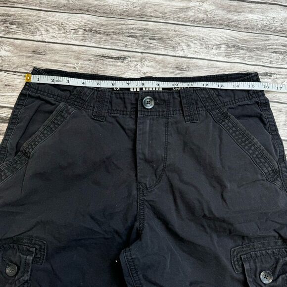 Urban Pipeline Men's Faded Black Cargo Shorts Button Pockets 29 Knee Length Zip - Picture 9 of 10